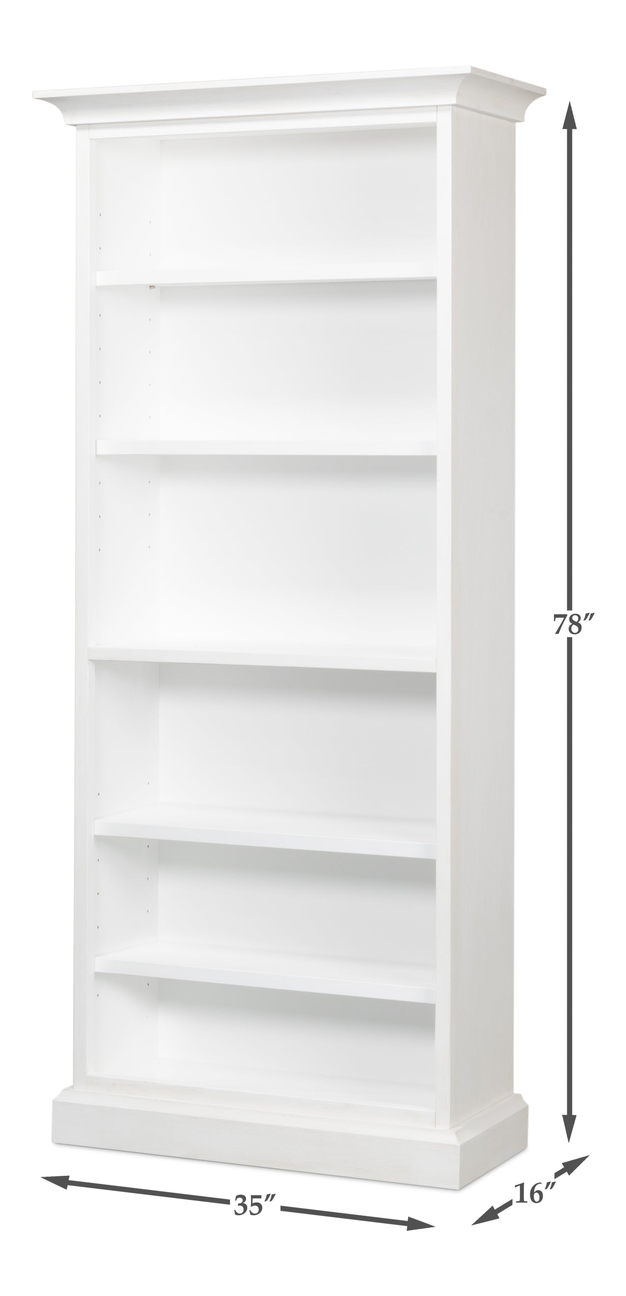 Sarreid - Open Shelf Bookcase  Cortina White - White - Transitional