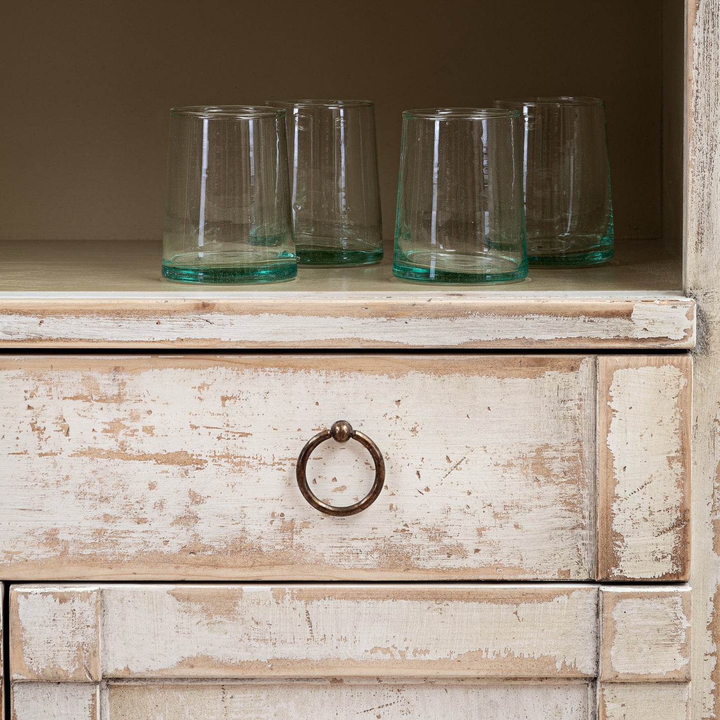 Sarreid - Bookcase With Doors  Disrupted White - White - Transitional