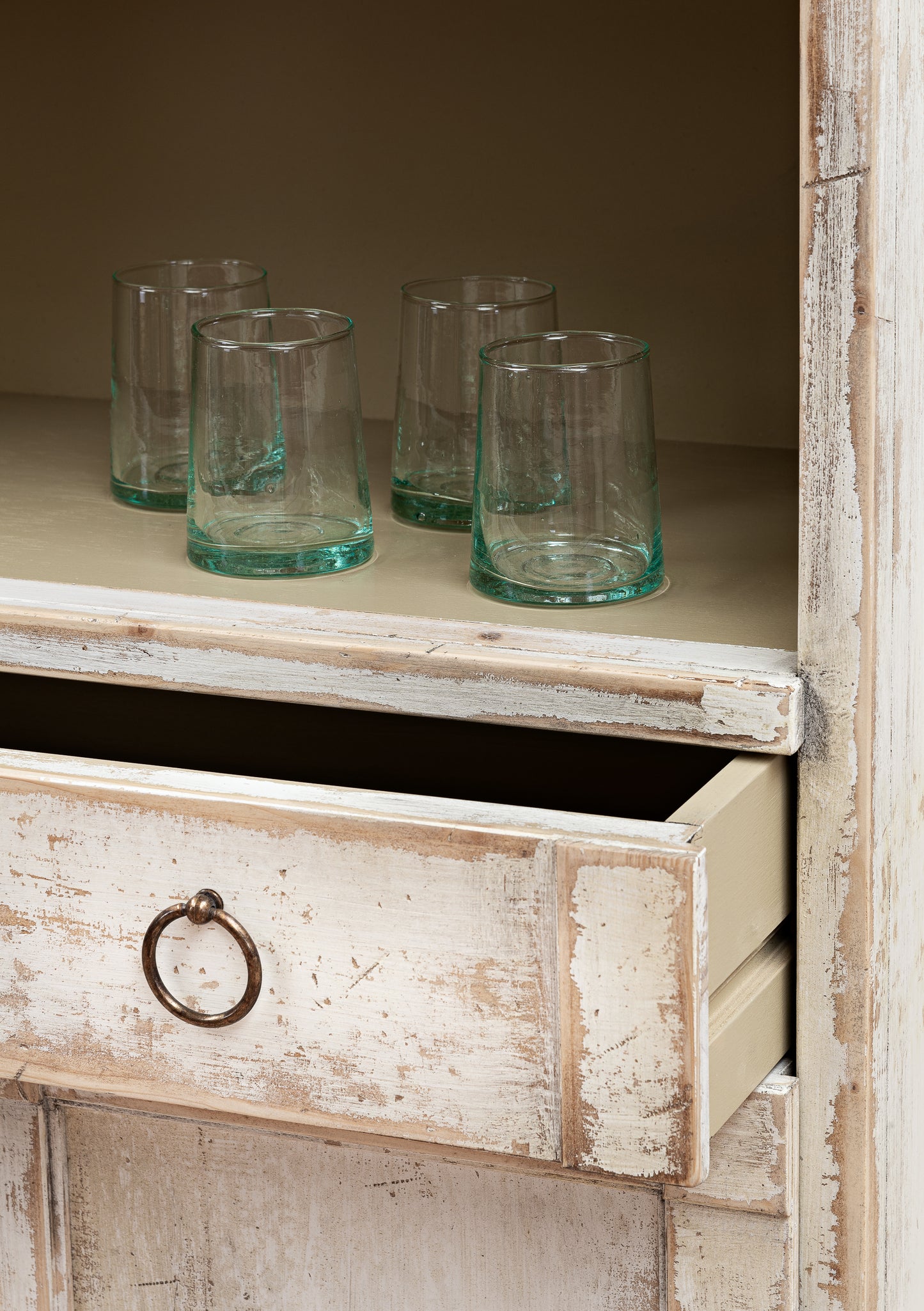 Sarreid - Bookcase With Doors  Disrupted White - White - Transitional