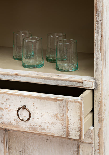 Sarreid - Bookcase With Doors  Disrupted White - White - Transitional