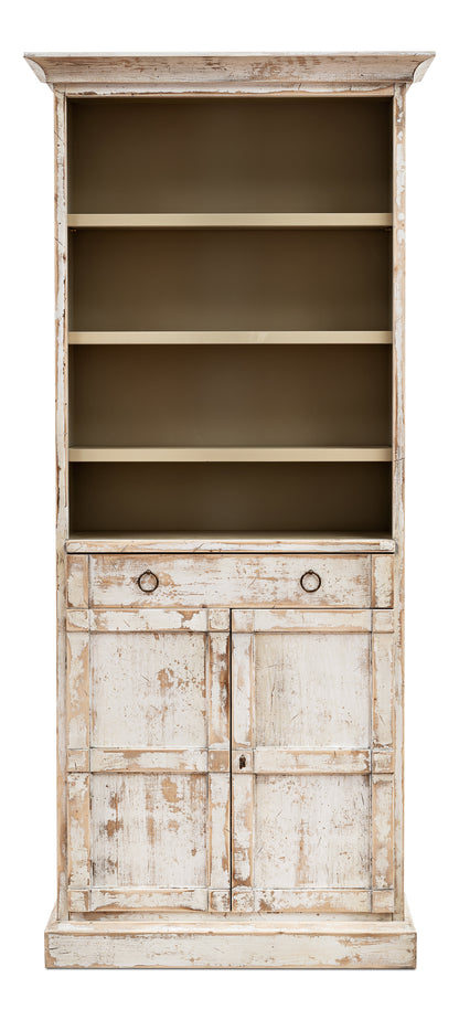 Sarreid - Bookcase With Doors  Disrupted White - White - Transitional