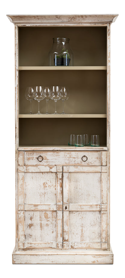 Sarreid - Bookcase With Doors  Disrupted White - White - Transitional