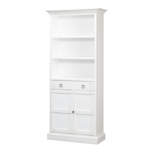 Sarreid - Bookcase With Doors  Cortina White - White - Transitional
