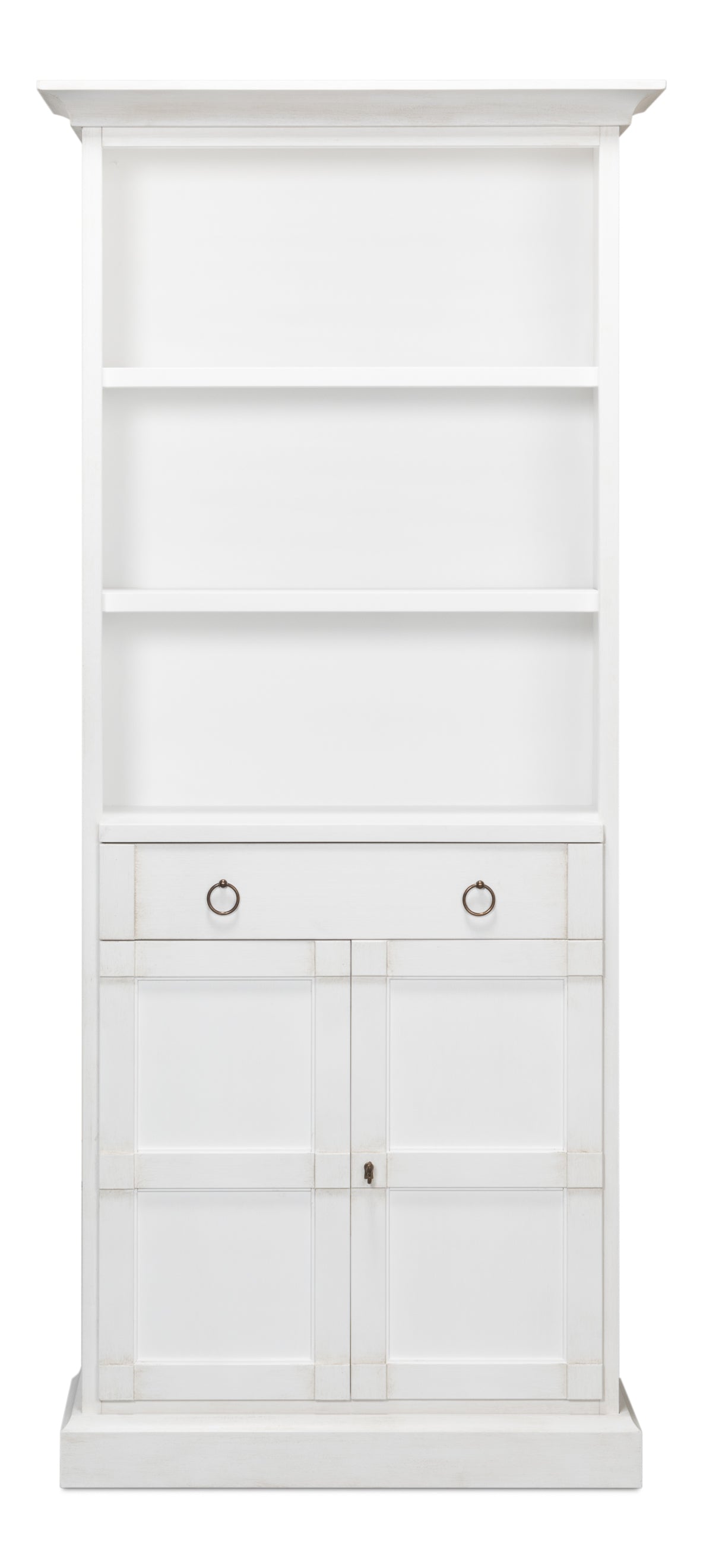 Sarreid - Bookcase With Doors  Cortina White - White - Transitional
