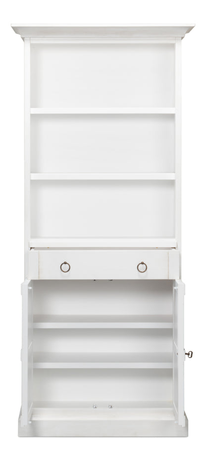 Sarreid - Bookcase With Doors  Cortina White - White - Transitional