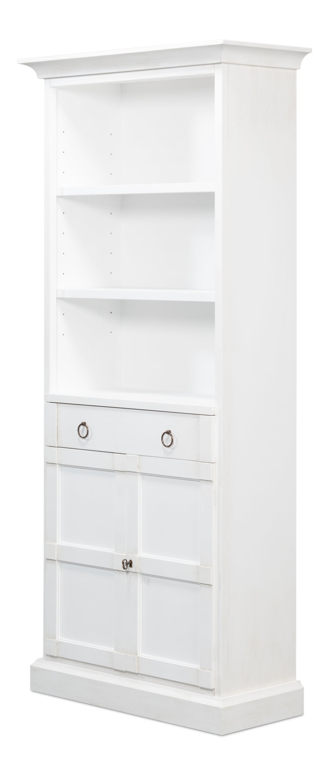 Sarreid - Bookcase With Doors  Cortina White - White - Transitional