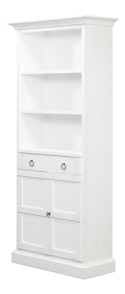 Sarreid - Bookcase With Doors  Cortina White - White - Transitional