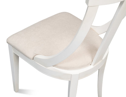 Sarreid - Deco Side Chair Cortina White Taupe - White - Contemporary - set of 2