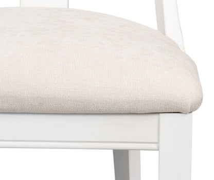 Sarreid - Deco Side Chair Cortina White Taupe - White - Contemporary - set of 2