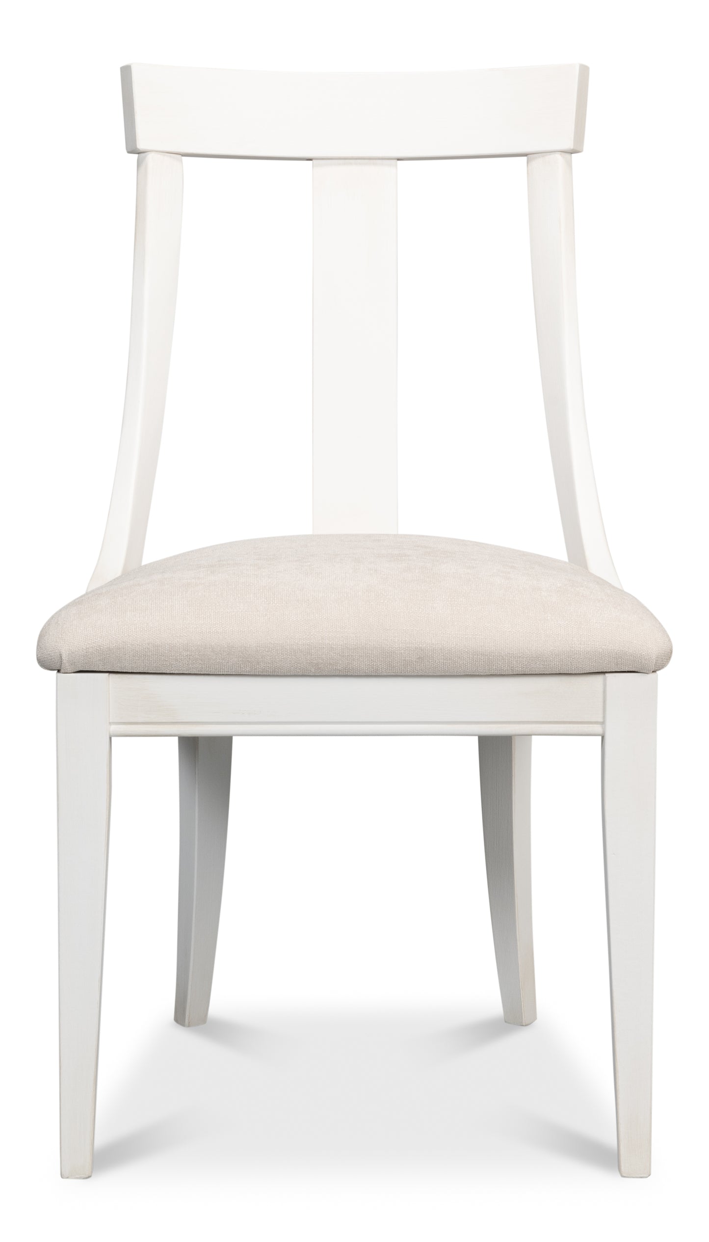 Sarreid - Deco Side Chair Cortina White Taupe - White - Contemporary - set of 2