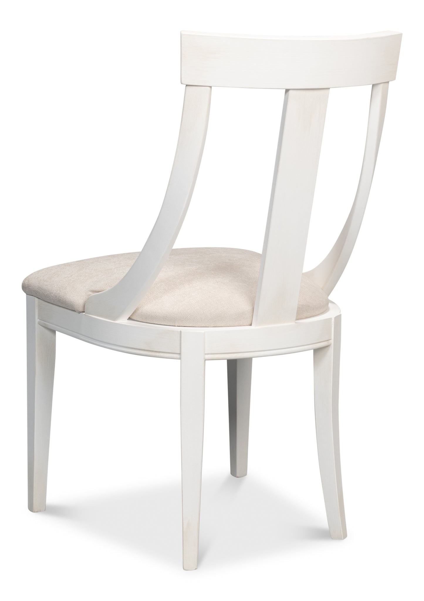 Sarreid - Deco Side Chair Cortina White Taupe - White - Contemporary - set of 2