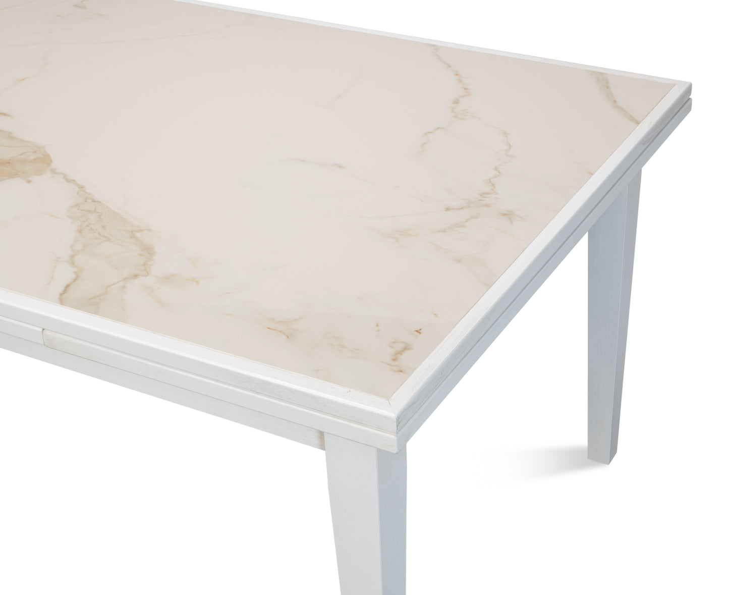 Sarreid - Rect. Extension Dining Table  White - White - Eclectic