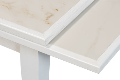 Sarreid - Rect. Extension Dining Table  White - White - Eclectic