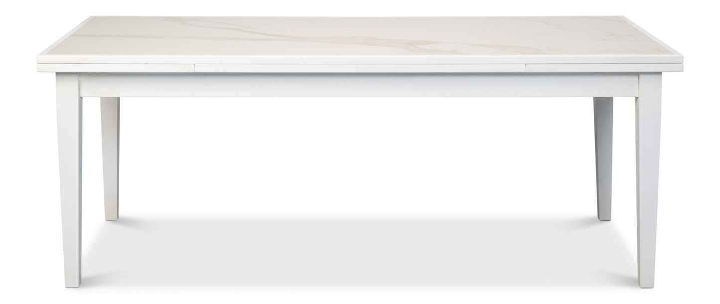 Sarreid - Rect. Extension Dining Table  White - White - Eclectic