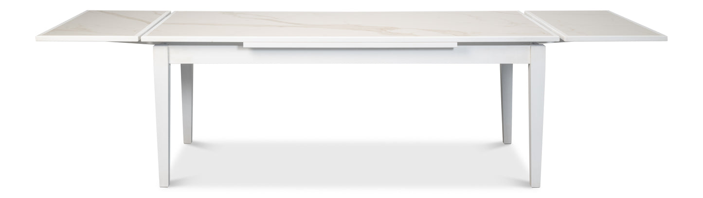 Sarreid - Rect. Extension Dining Table  White - White - Eclectic