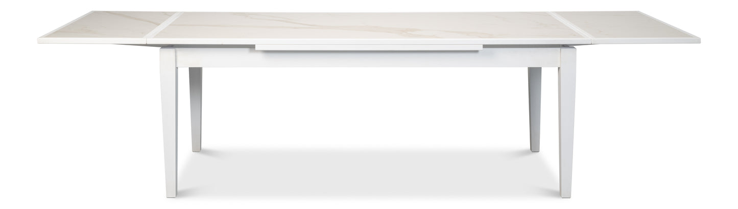 Sarreid - Rect. Extension Dining Table  White - White - Eclectic