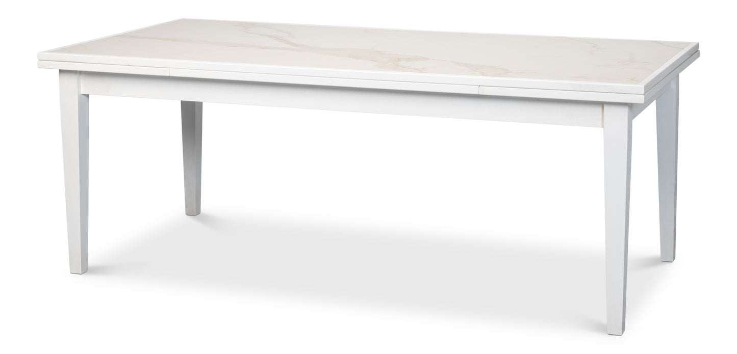 Sarreid - Rect. Extension Dining Table  White - White - Eclectic