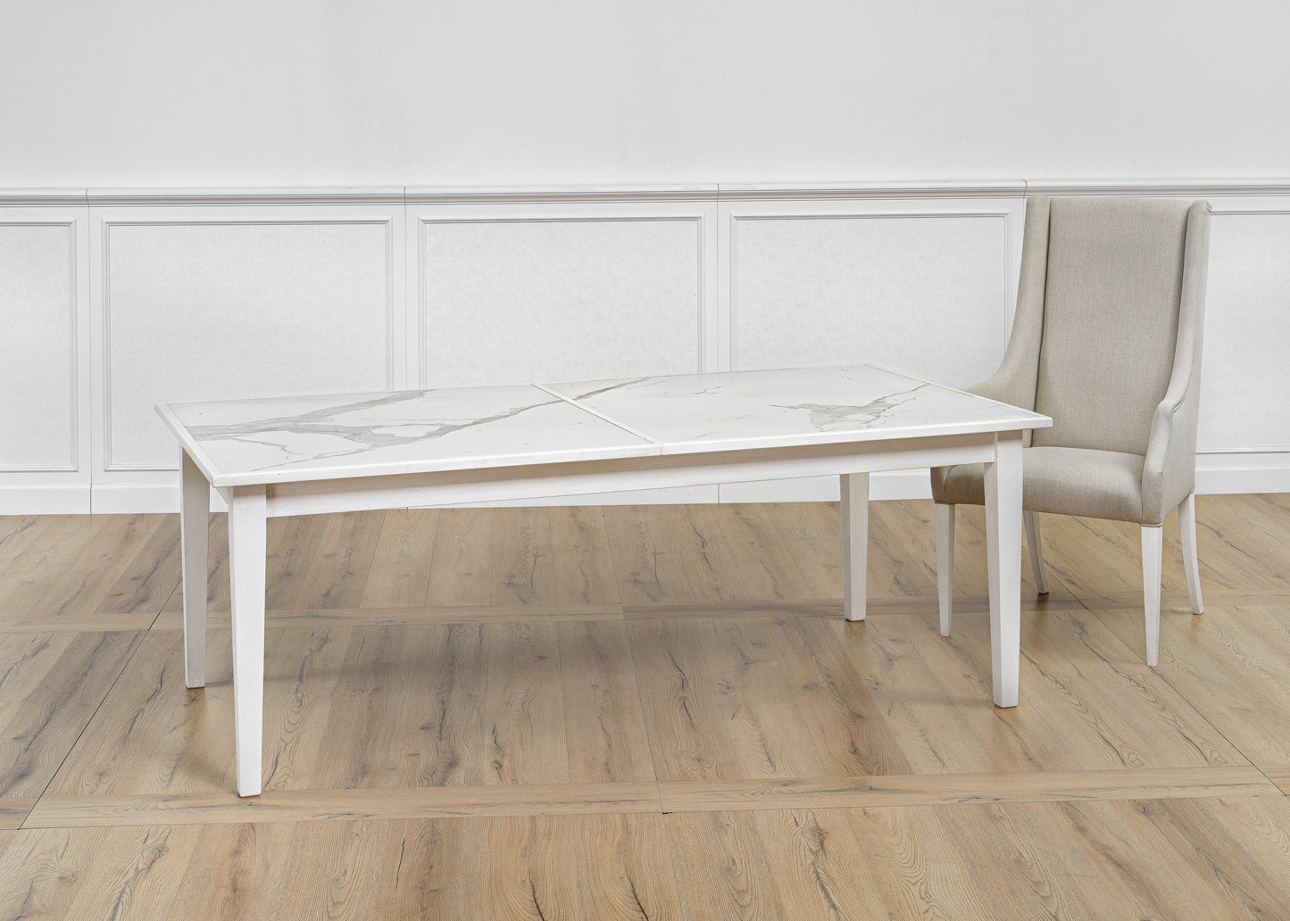 Sarreid - Elton Butterfly Dining Table White - White - Eclectic