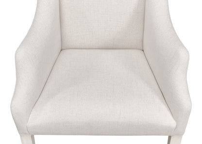 Sarreid - Captains Chair Cortina White Cream Fabrc - White - Traditional