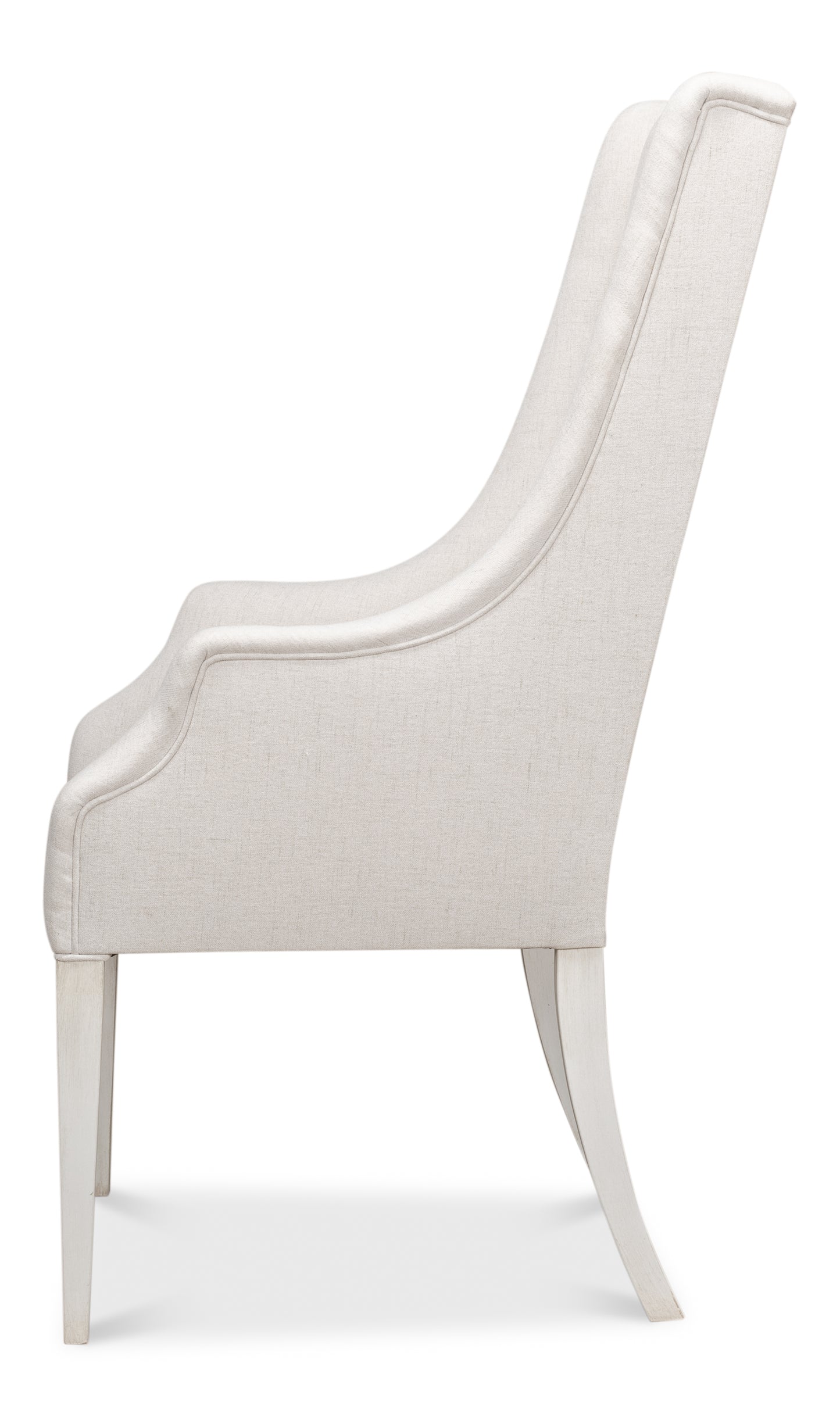 Sarreid - Captains Chair Cortina White Cream Fabrc - White - Traditional
