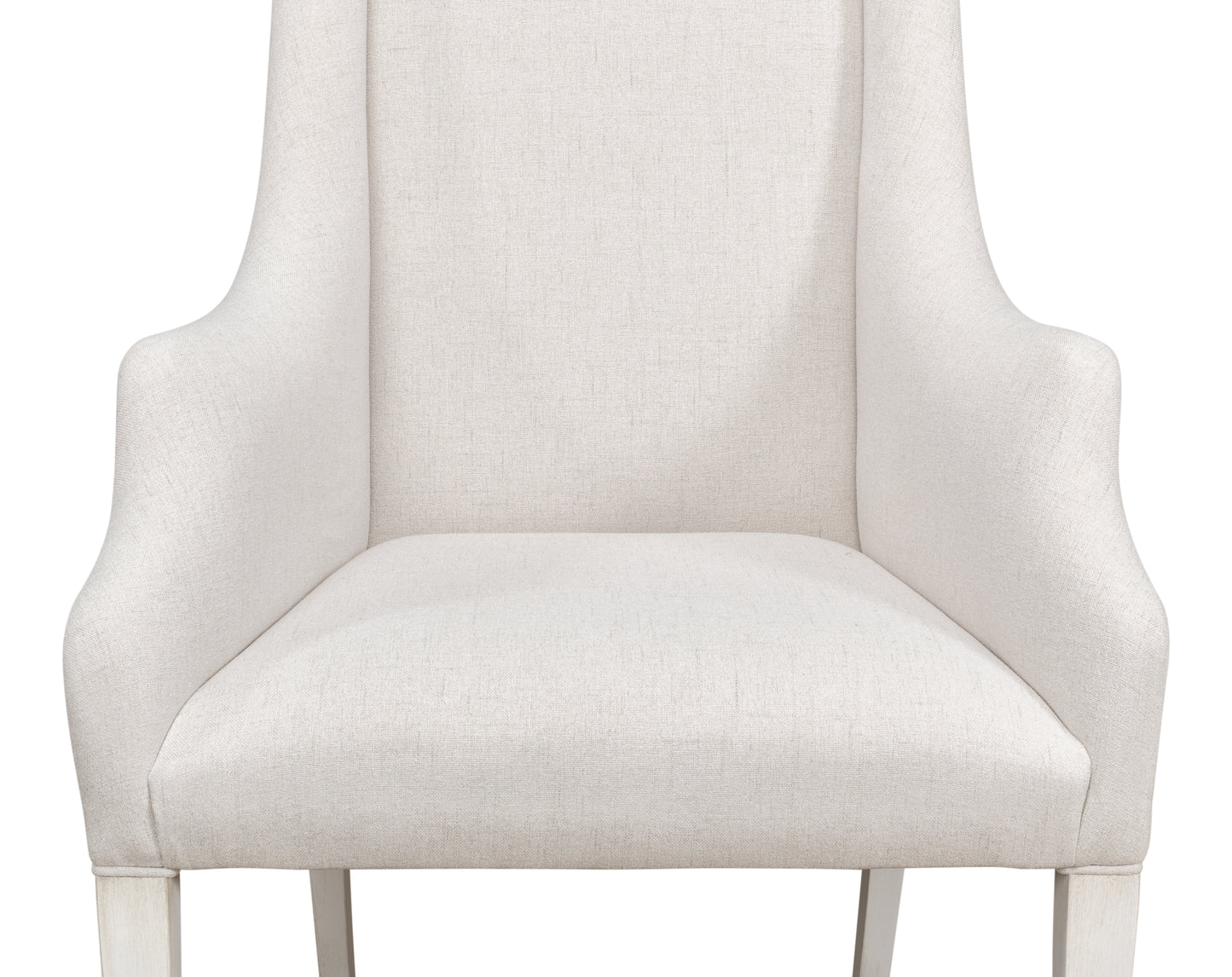 Sarreid - Captains Chair Cortina White Cream Fabrc - White - Traditional