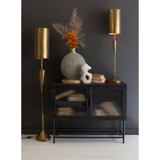 Kalalou - ANTIQUE GOLD FLOOR LAMP WITH METAL BARREL SHADE - CLL2802 - CLL2802 - Kalalou - $349.95