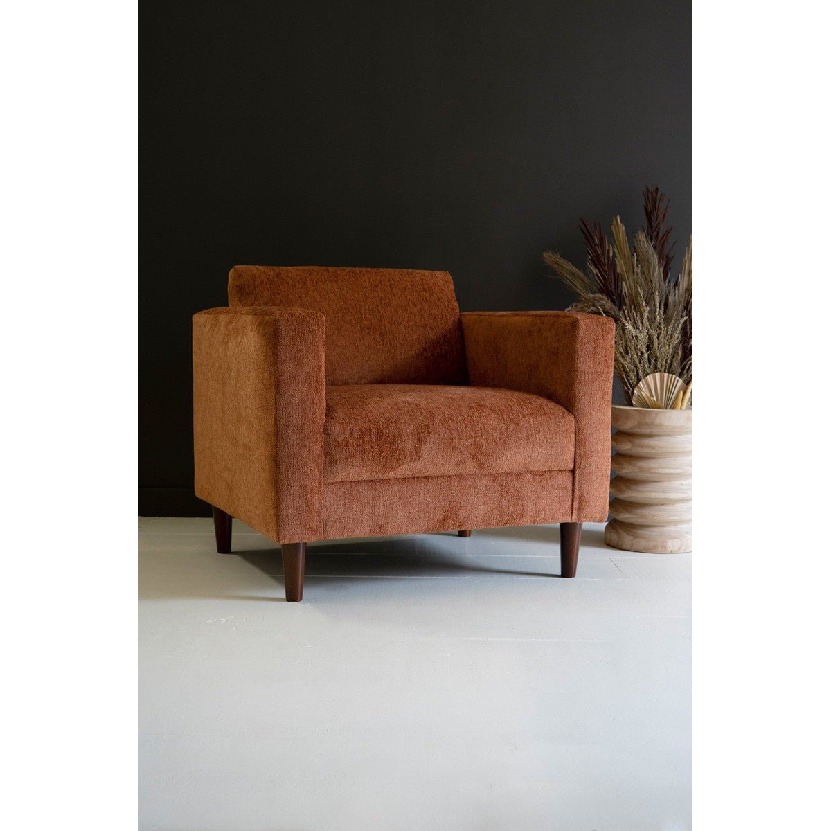 Kalalou - Chenille Boucle Club Chair-Rust - MD1023 - Kalalou - $1097.95