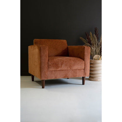 Kalalou - Chenille Boucle Club Chair-Rust - MD1023 - Kalalou - $1097.95