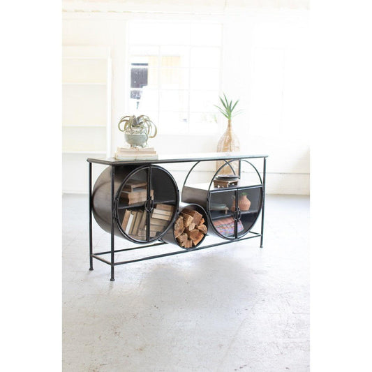 Kalalou - Iron And Glass Circles Console - CBB1071 - Kalalou - $988.00