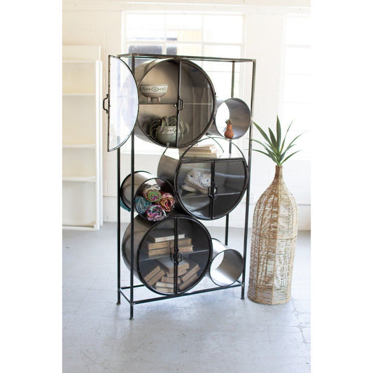 Kalalou - Iron And Glass Circles Shelving Unit - CBB1070 - Kalalou - $1149.95