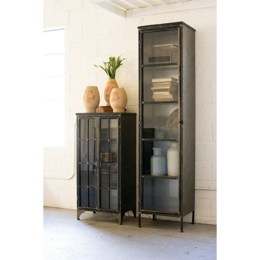 Kalalou - Iron And Glass Two Door Apothecary Cabinet - CLL1277 - Kalalou - $997.95