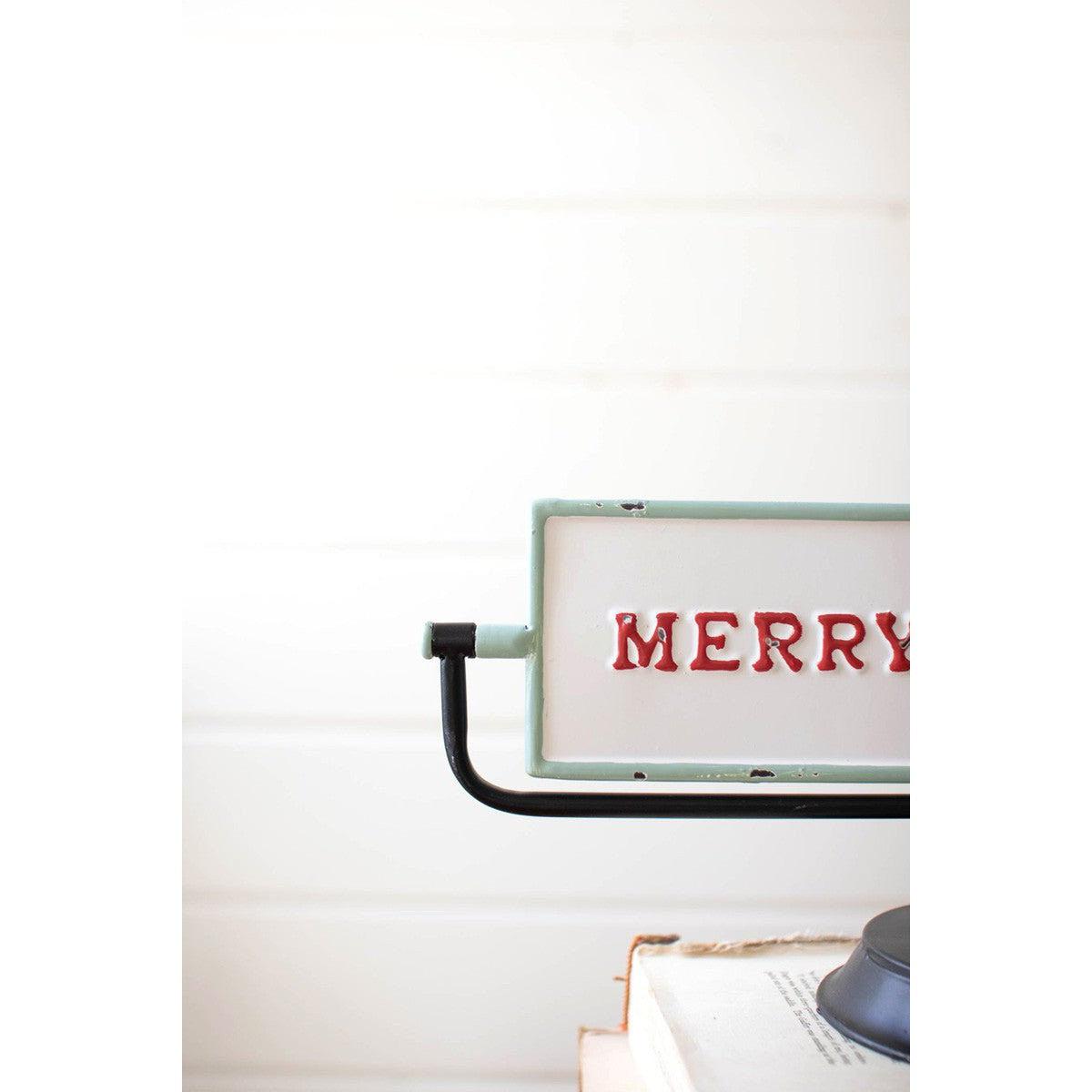 Kalalou merry christmas and happy new years flip sign - CHYK1368 - CHYK1368 - Kalalou - $43.95