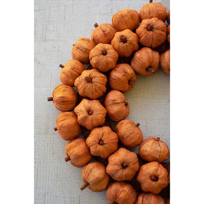 Kalalou orange faux pumpkin wreath - NSBE1038 - NSBE1038 - Kalalou - $57.95