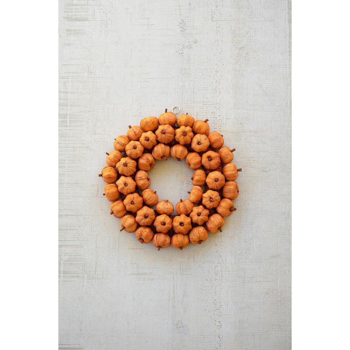 Kalalou orange faux pumpkin wreath - NSBE1038 - NSBE1038 - Kalalou - $57.95