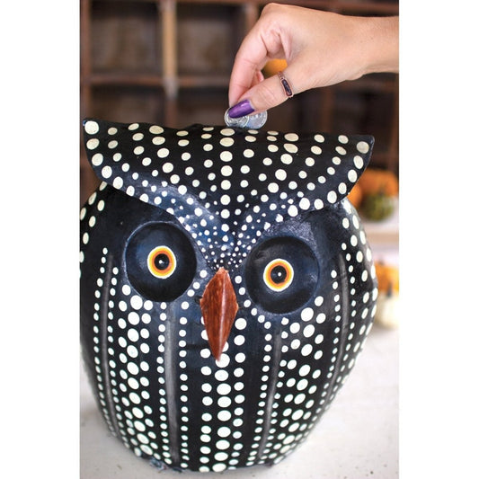 Kalalou - PAINTED METAL OWL BANK - NBA2425 - NBA2425 - Kalalou - $57.95