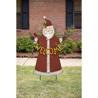Kalalou painted metal welcome santa yard art - CZG1435 - CZG1435 - Kalalou - $197.95