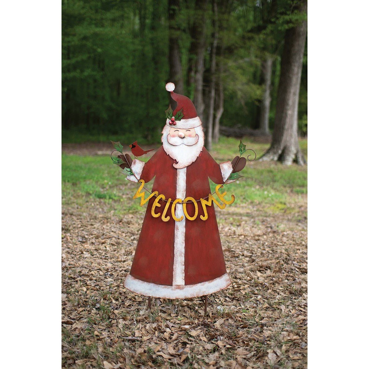 Kalalou painted metal welcome santa yard art - CZG1435 - CZG1435 - Kalalou - $197.95