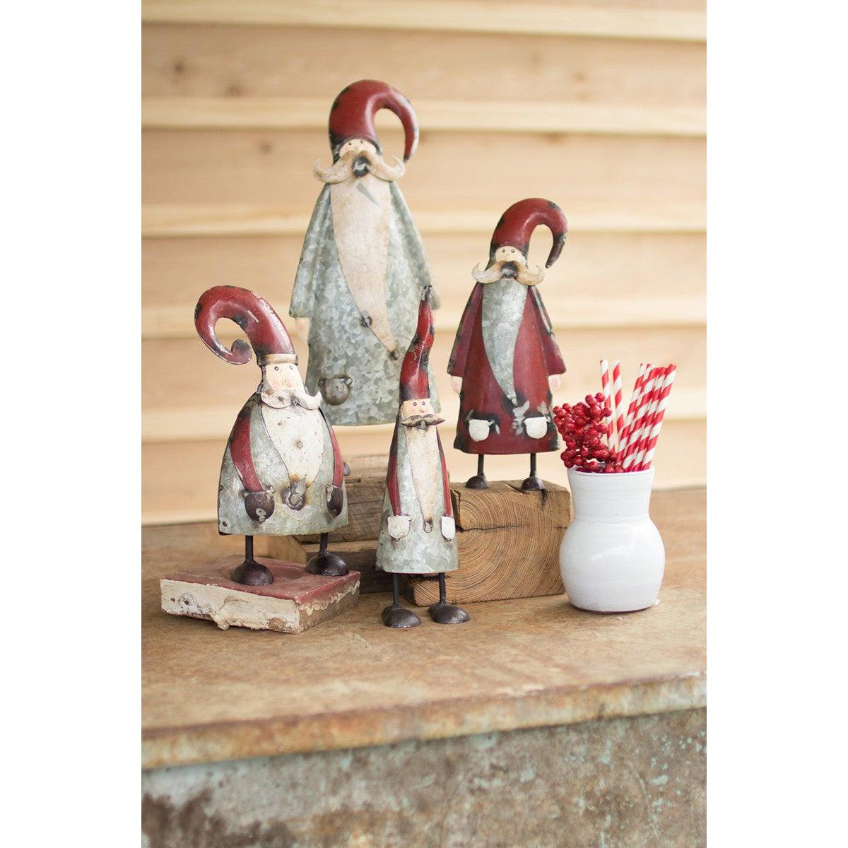 Kalalou set of four galvanized and painted santas - NBA2207 - NBA2207 - Kalalou - $137.95