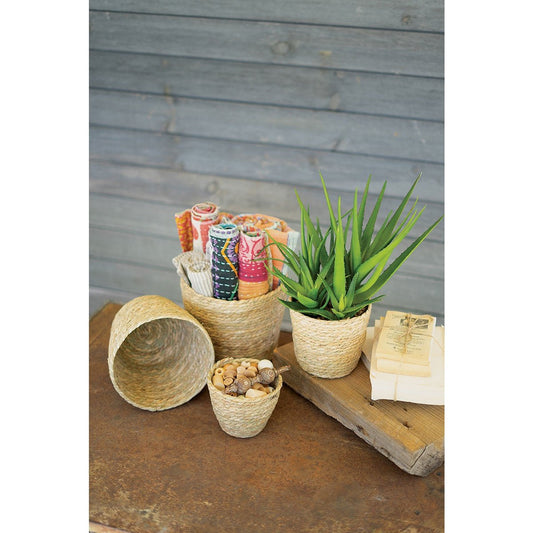 Kalalou - SET OF FOUR ROUND SEAGRASS BASKETS - CCHA1016 - CCHA1016 - Kalalou - $47.95