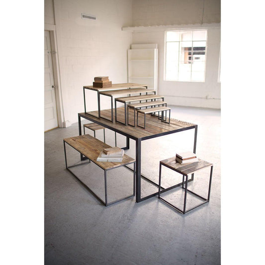 Kalalou - Set Of Nine Recycled Wood And Metal Display - CQ7363 - Kalalou - $1397.95