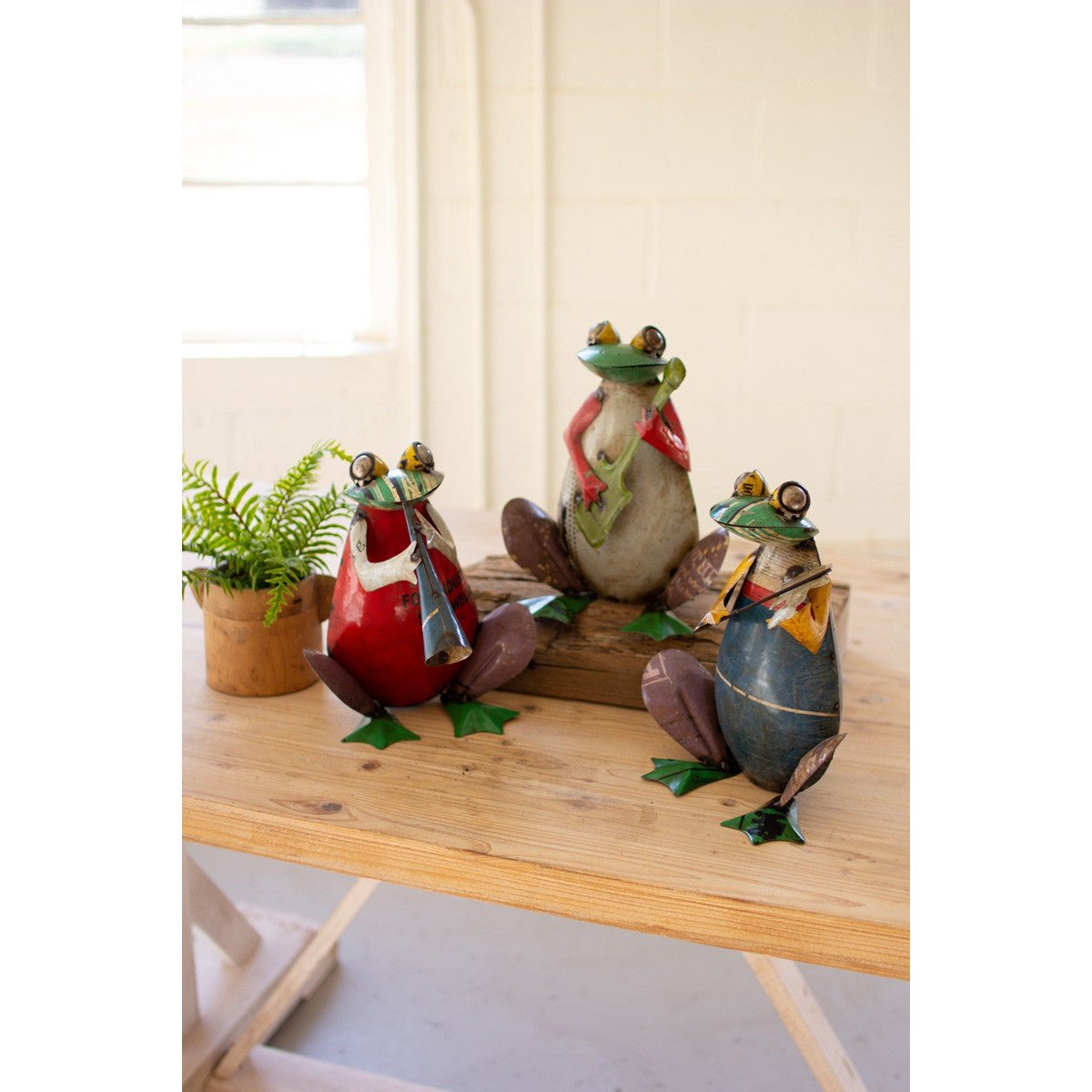 Kalalou - SET OF THREE RECYCLED METAL FROG BAND - NTM1246 - NTM1246 - Kalalou - $137.95