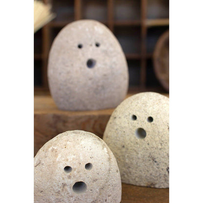 Kalalou set of three tabletop river rock ghosts - H4261 - H4261 - Kalalou - $47.95