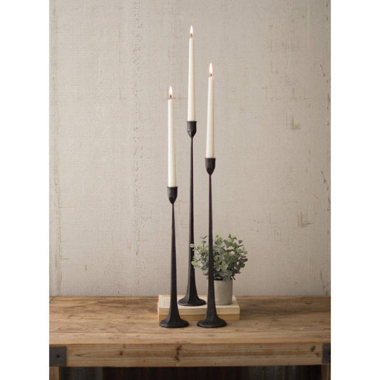 Kalalou - SET OF THREE TALL CAST IRON TAPER CANDLE HOLDERS - CBL1020 - CBL1020 - Kalalou - $71.95