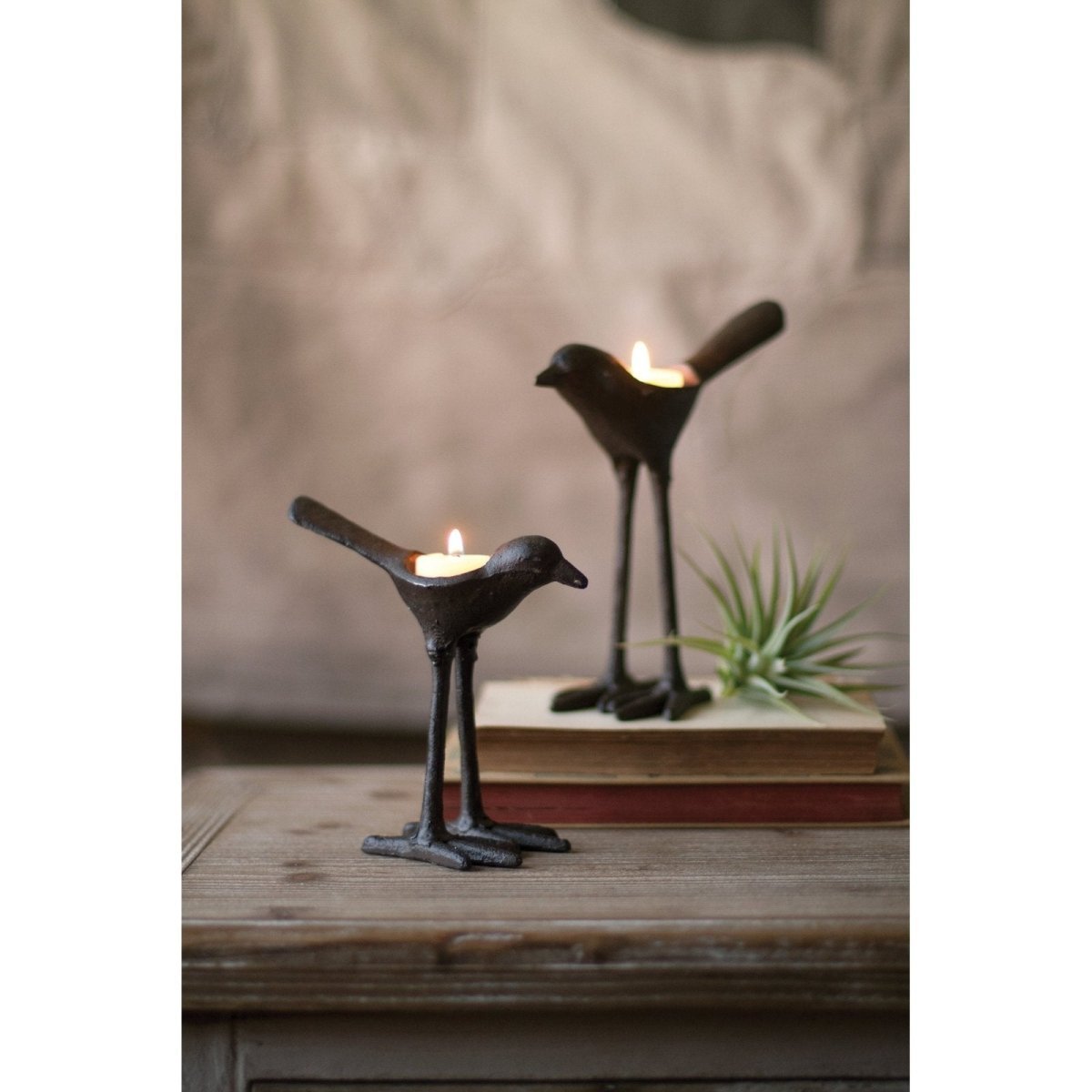 Kalalou - SET OF TWO CAST IRON BIRD TEA LIGHT HOLDERS - CYB1131 - CYB1131 - Kalalou - $47.95