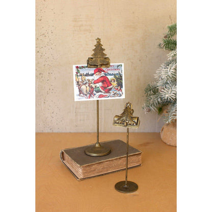 Kalalou set of two christmas tree card clips on stands - CLL2759 - CLL2759 - Kalalou - $37.95