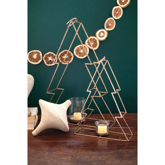 Kalalou set of two christmas treee with votive holders - CLL2754 - CLL2754 - Kalalou - $65.95