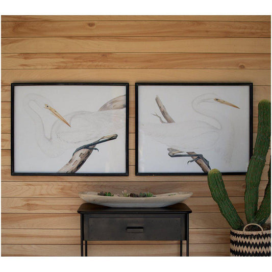 Kalalou - SET OF TWO FRAMED HERON PRINTS UNDER GLASS - CHH1354 - CHH1354 - Kalalou - $237.95