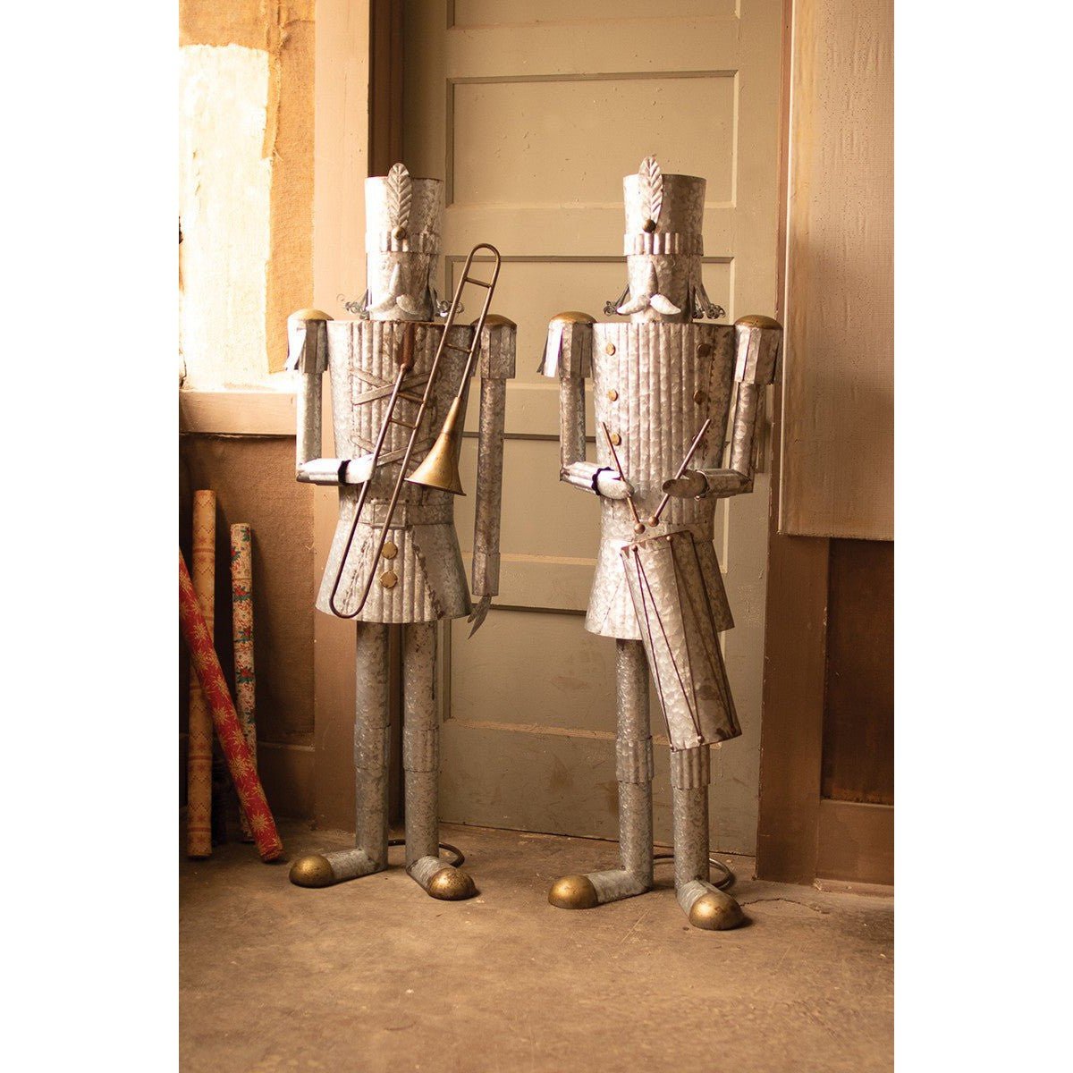 Kalalou set of two life size tin christmas soldiers - CHE1312 - CHE1312 - Kalalou - $877.95