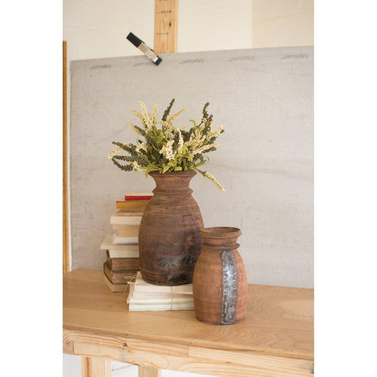 Kalalou - SET OF TWO MANGO WOOD URNS - NKK1177 - NKK1177 - Kalalou - $237.95