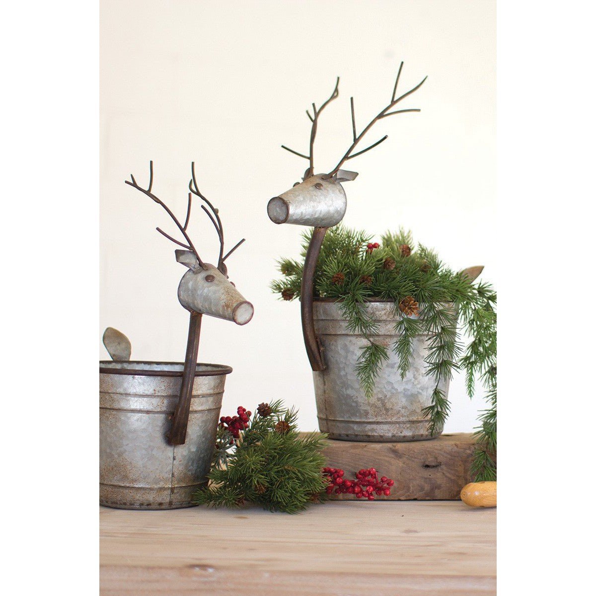 Kalalou set of two metal deer planters - CMN1207 - CMN1207 - Kalalou - $73.95